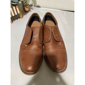 JF J. Ferrar Men's Synthetic/Textile Upper Brown Derby Shoes Size 10M
